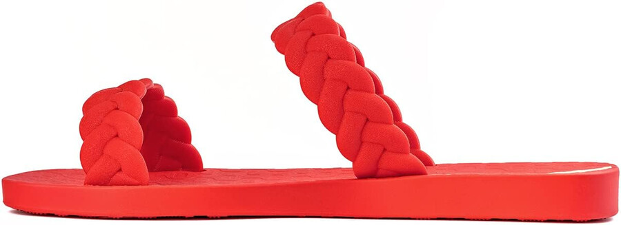 ipanema womens fever slides - comfortable and trendy slip-on sandals flip flops for women with braided double straps red 7 slides