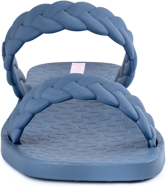 ipanema womens fever slides - comfortable and trendy slip-on sandals flip flops for women with braided double straps blue 7 slides