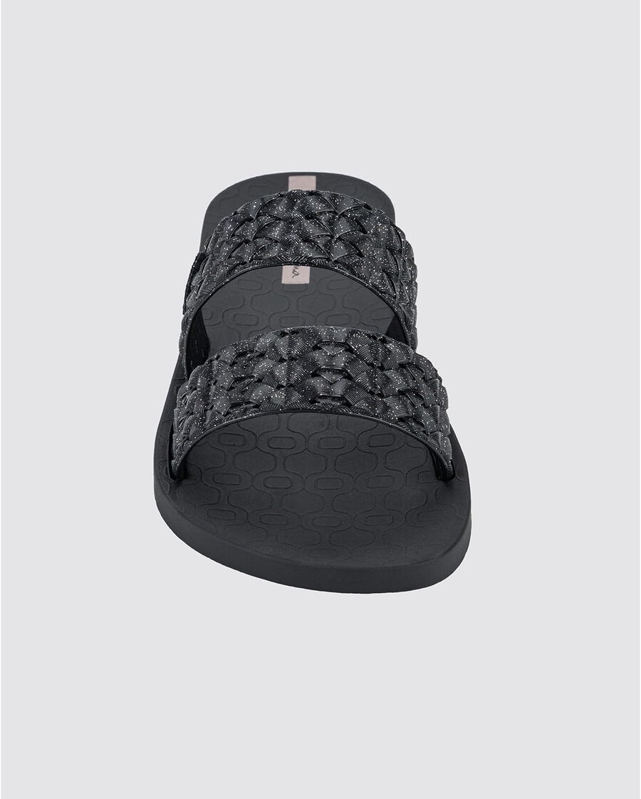 ipanema renda ii fem womens slides - slip-on sandals for women with woven straps dressy slides summer dress sandals flats with cushioned footbed for women glitter black size 7 shoes