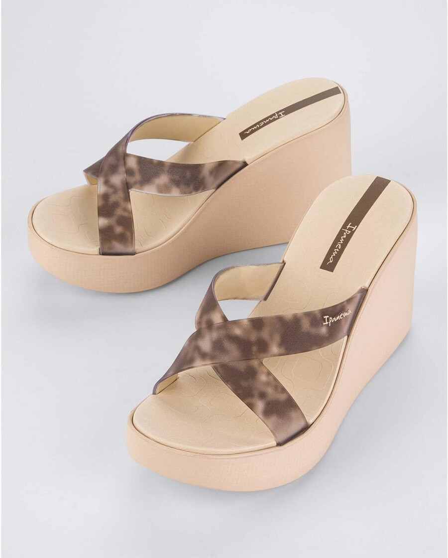ipanema high fashion womens platform slides - comfortable slip on platform sandals for women dressy summer heels wedge sandals summer dress sandals womens platform sandals beigeclear size 6 slides